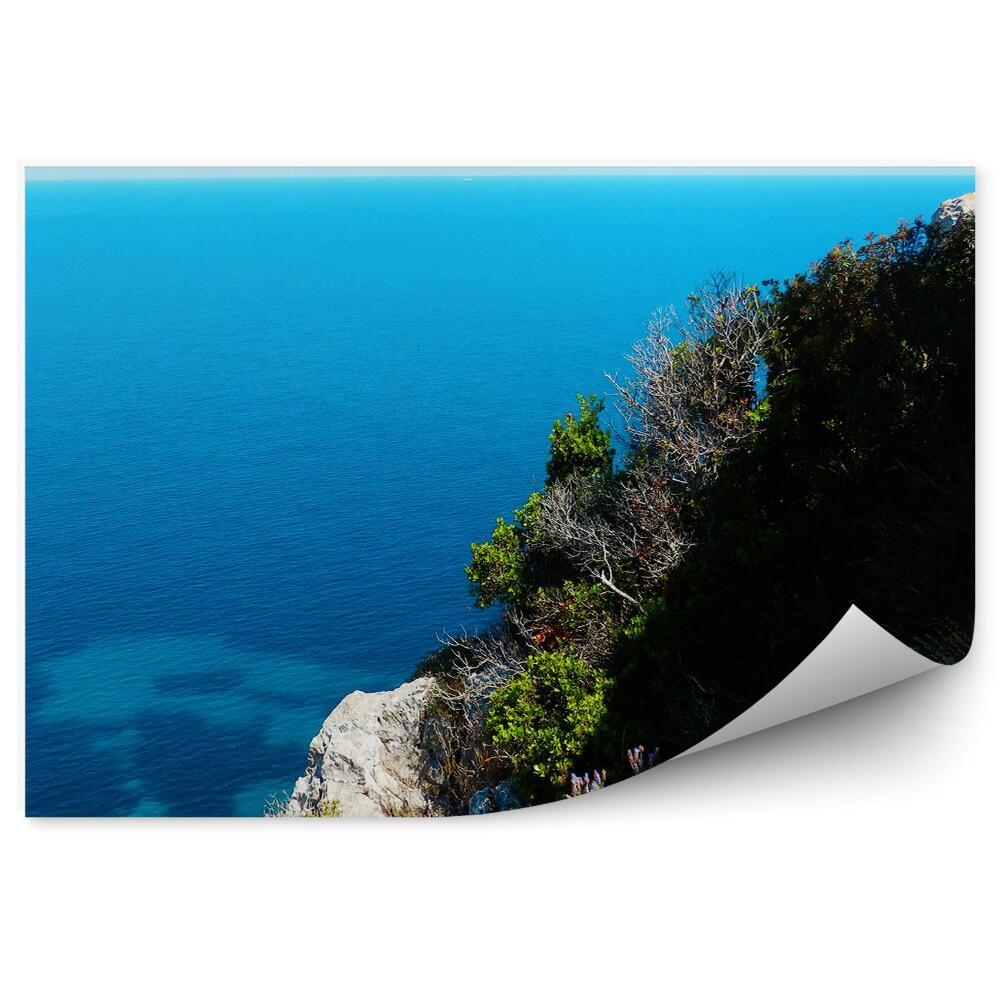Okleina na ścianę Błękit morze horyzont roślinność latarnia