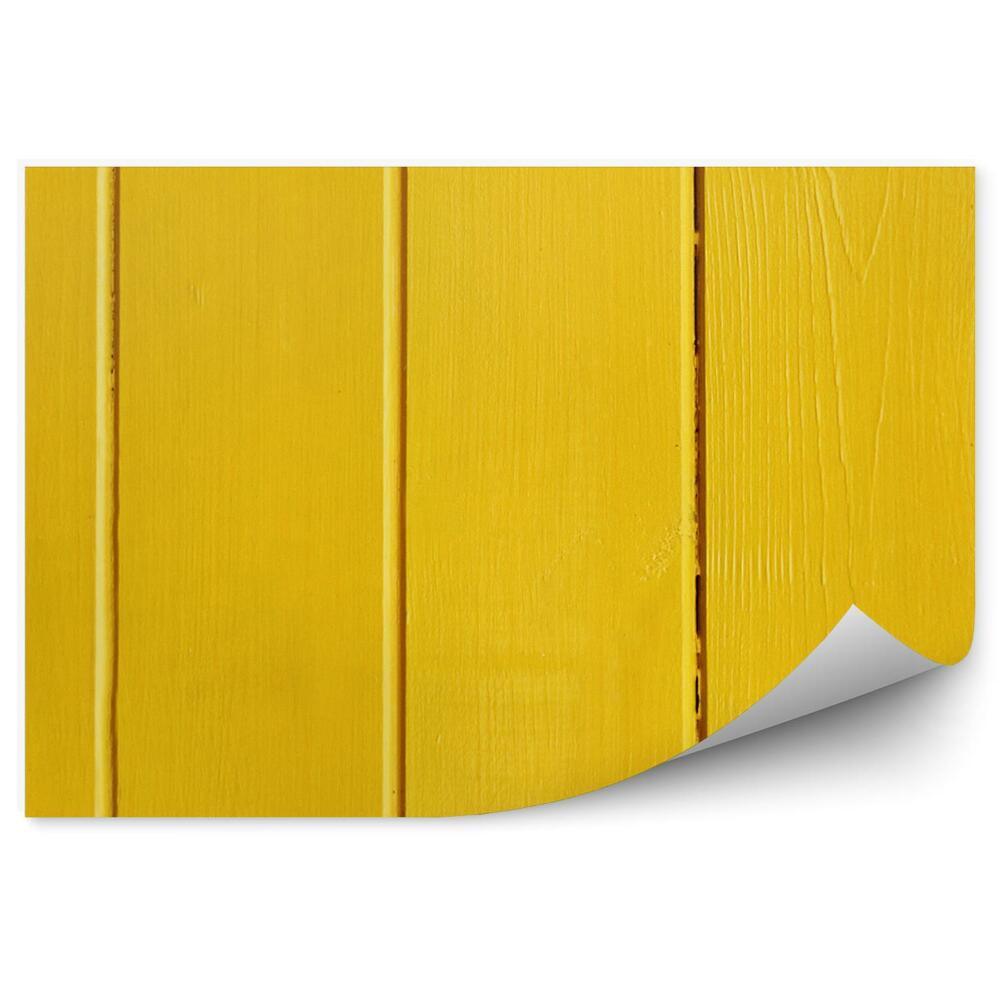 Fototapeta samoprzylepna Drewniane deski malowane na żółto