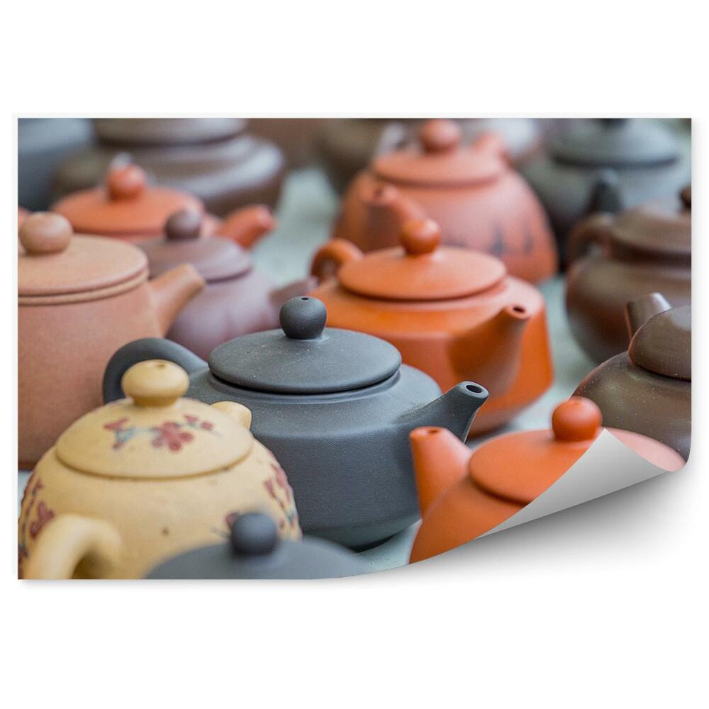 Fototapeta Ceramiczne czajniki kolorowe hong kong