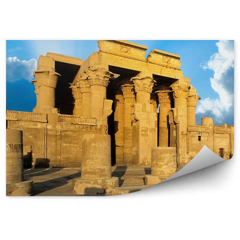 Okleina na ścianę Słońce oświetlone ruiny nil egipt