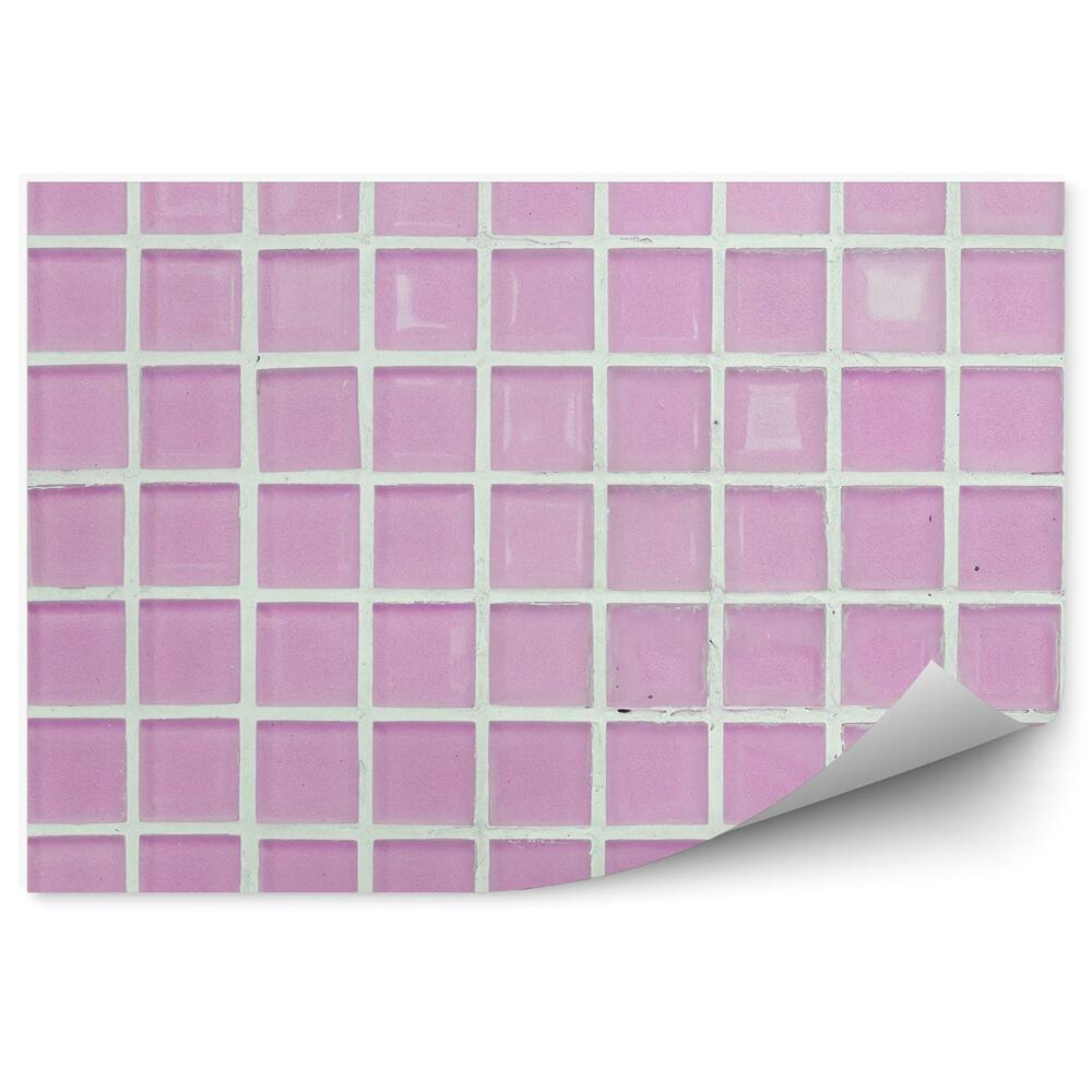 Okleina ścienna Różowe kafelki wzór białe tło szkło blask abstrakcja