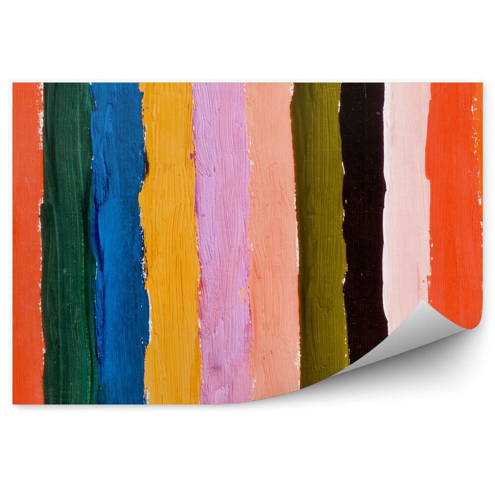 Fototapeta samoprzylepna Malowane pionowe paski farba abstrakcja kolory