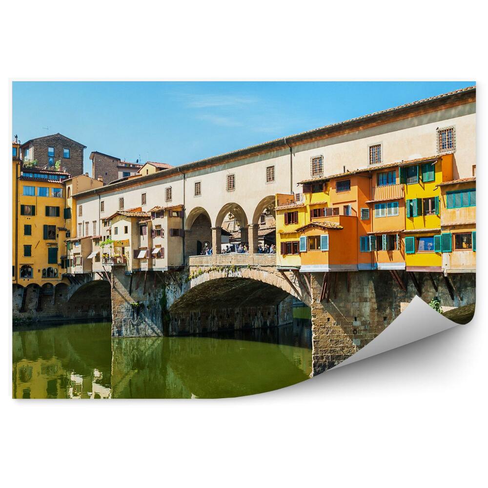 Fototapeta most złotników rzeka budynki niebo Florencja