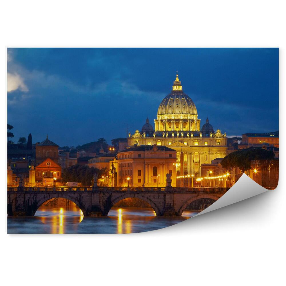 Fototapeta Bazylika świętego piotra rzym noc światła