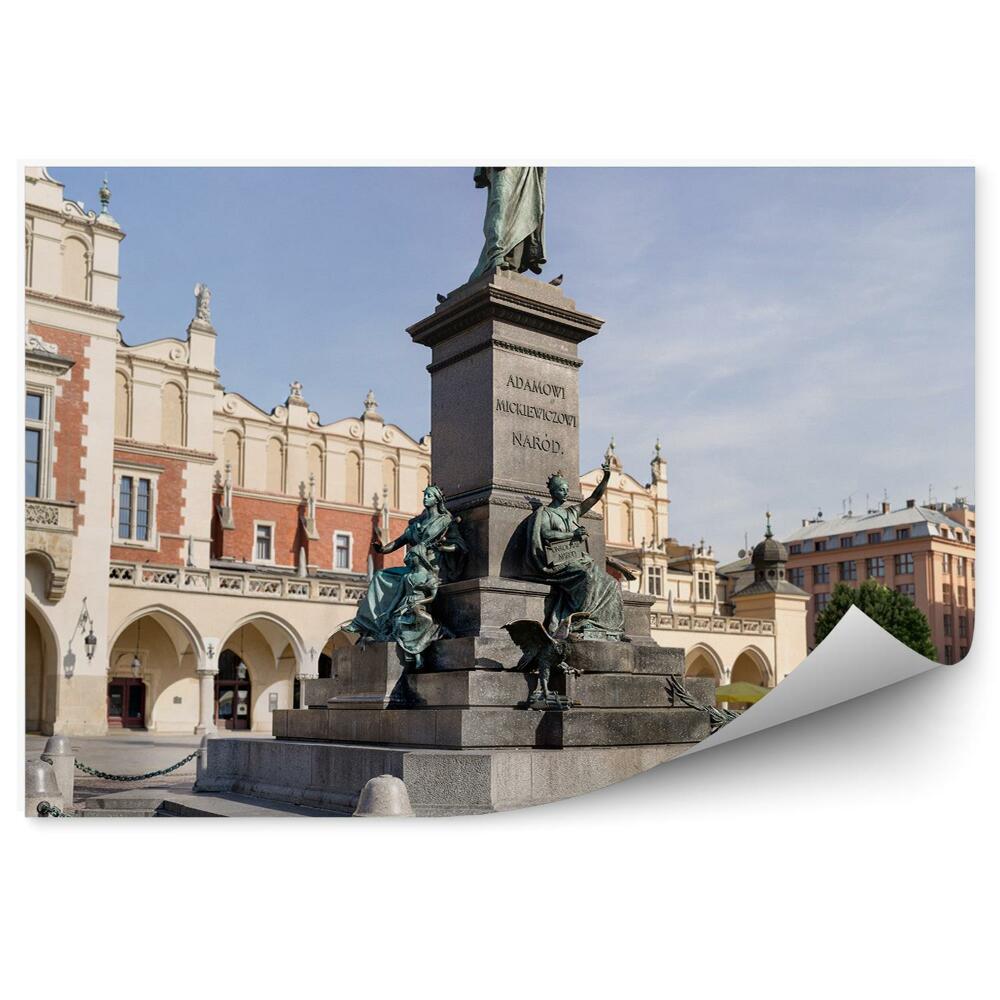 Fototapeta na ścianę Sukiennice Kraków światła rynek pomnik Adama Mickiewicza