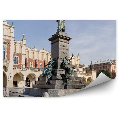 Fototapeta na ścianę Sukiennice Kraków światła rynek pomnik Adama Mickiewicza