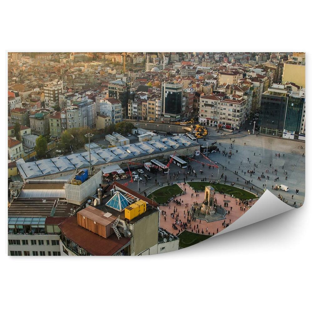 Fototapeta Panorama miasta stambuł turcja budynki ludzie