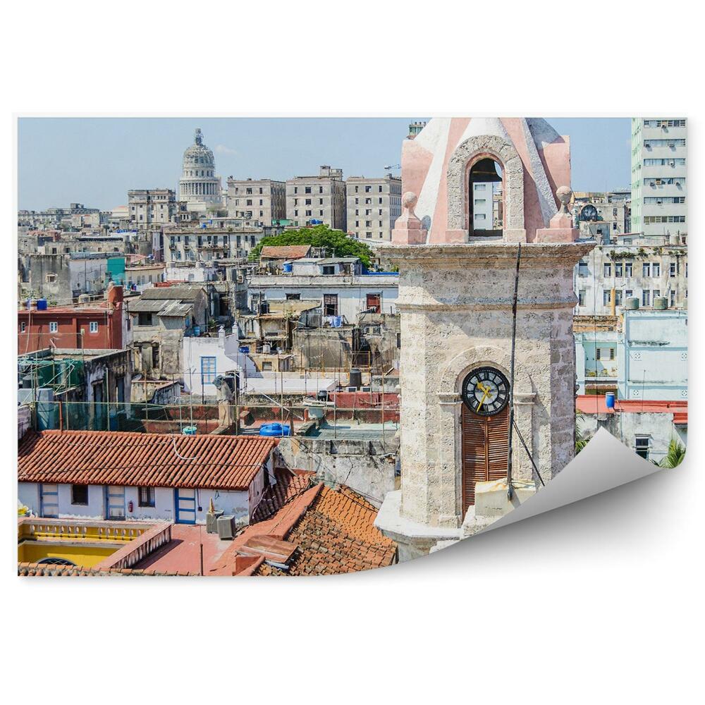 Okleina ścienna Widok miasto katedra architektura kuba