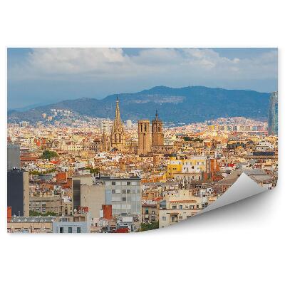 Okleina ścienna Barcelona widok z lotu ptaka