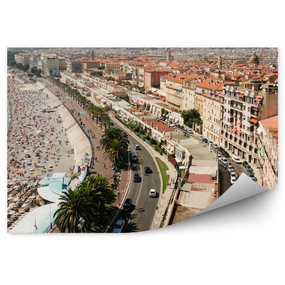 Okleina na ścianę Nicea widok z lotu ptaka miasto plaża