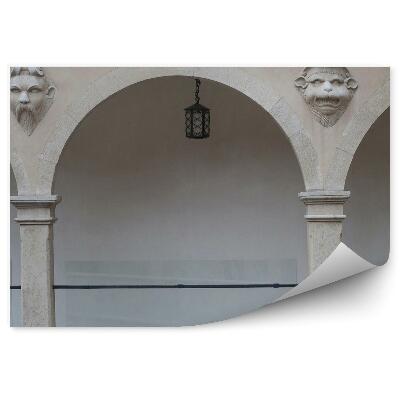 Okleina na ścianę Dziedziniec arkada rzeźby