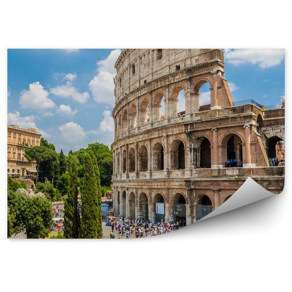 Okleina na ścianę Koloseum rzym turyści ludzie miasto