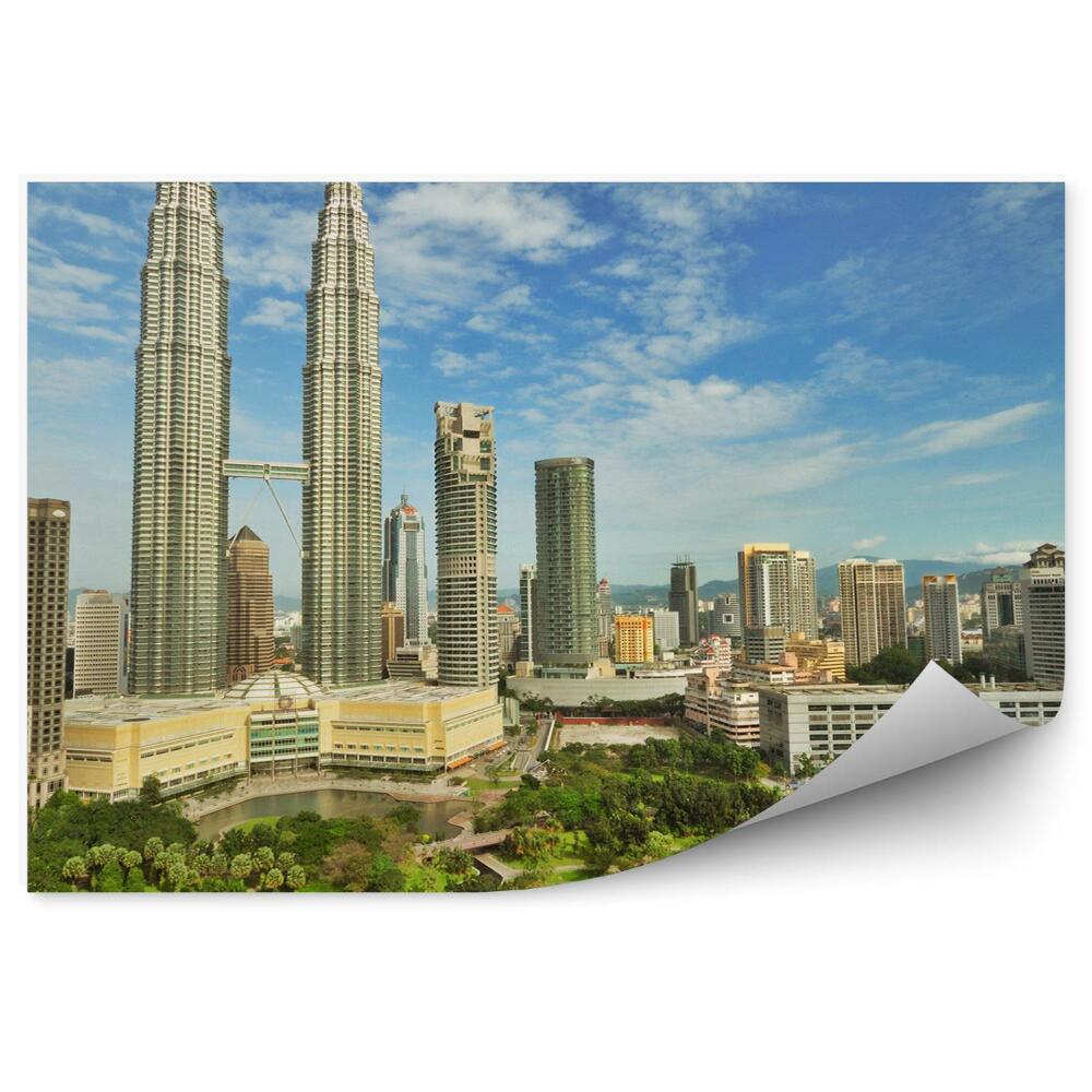 Okleina ścienna Malezja wieżowce architektura miasto natura