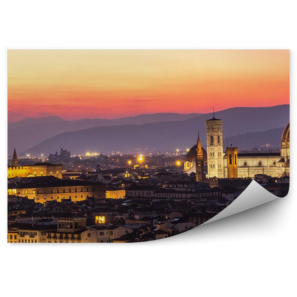 Fototapeta na ścianę plac Michała Anioła budynki Florencja światła zachód słońca