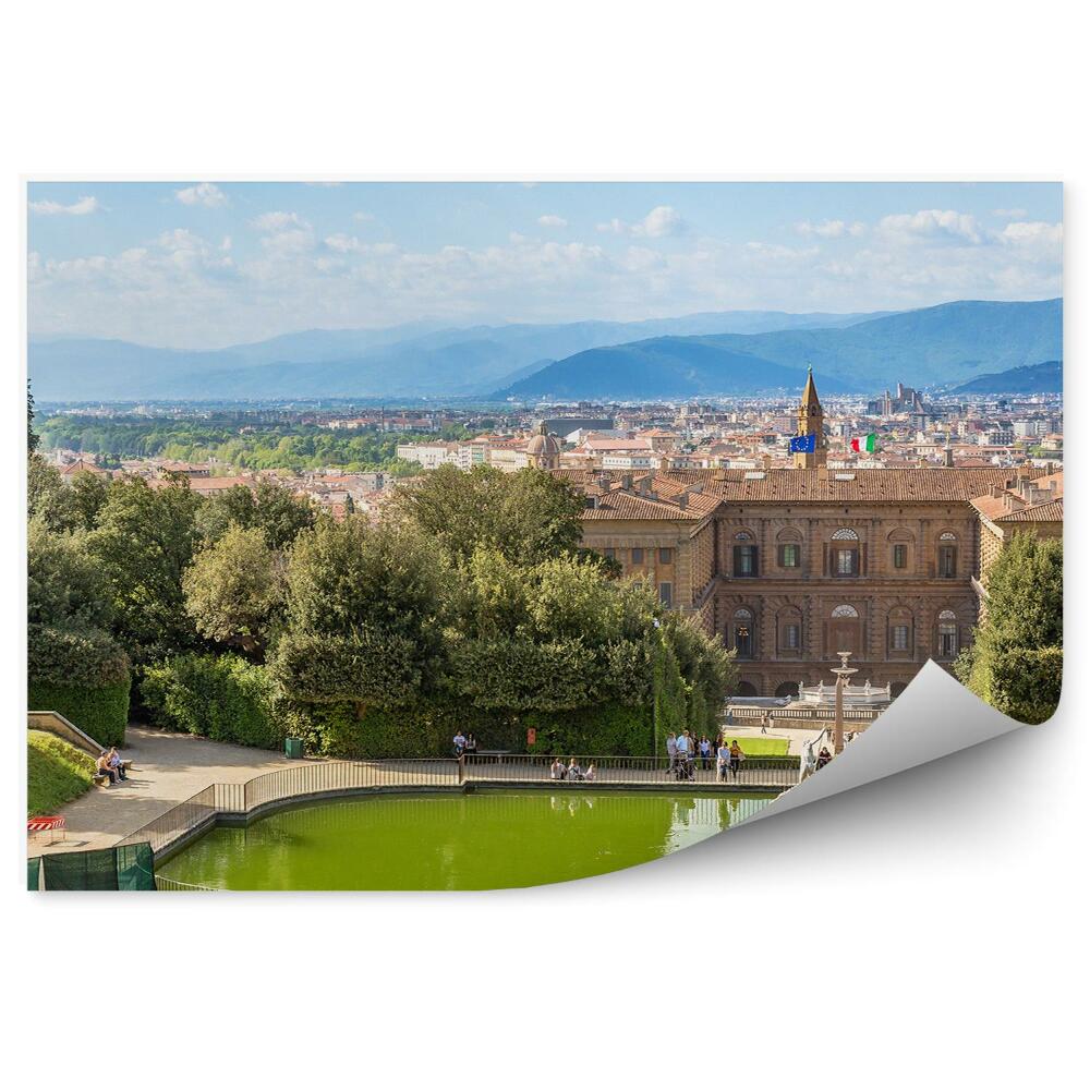 Fototapeta na ścianę Palazzo Pitti ogród BoBoli budynki natura niebo chmury Florencja