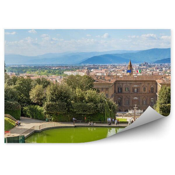 Fototapeta na ścianę Palazzo Pitti ogród BoBoli budynki natura niebo chmury Florencja