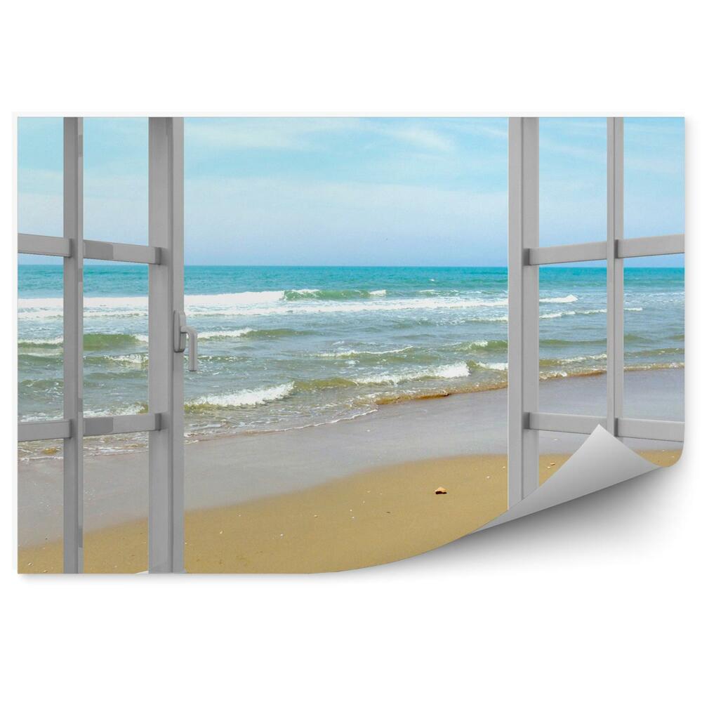 Fototapeta na ścianę Otwarte okno plaża i łagodne fale