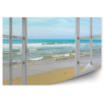 Fototapeta na ścianę Otwarte okno plaża i łagodne fale