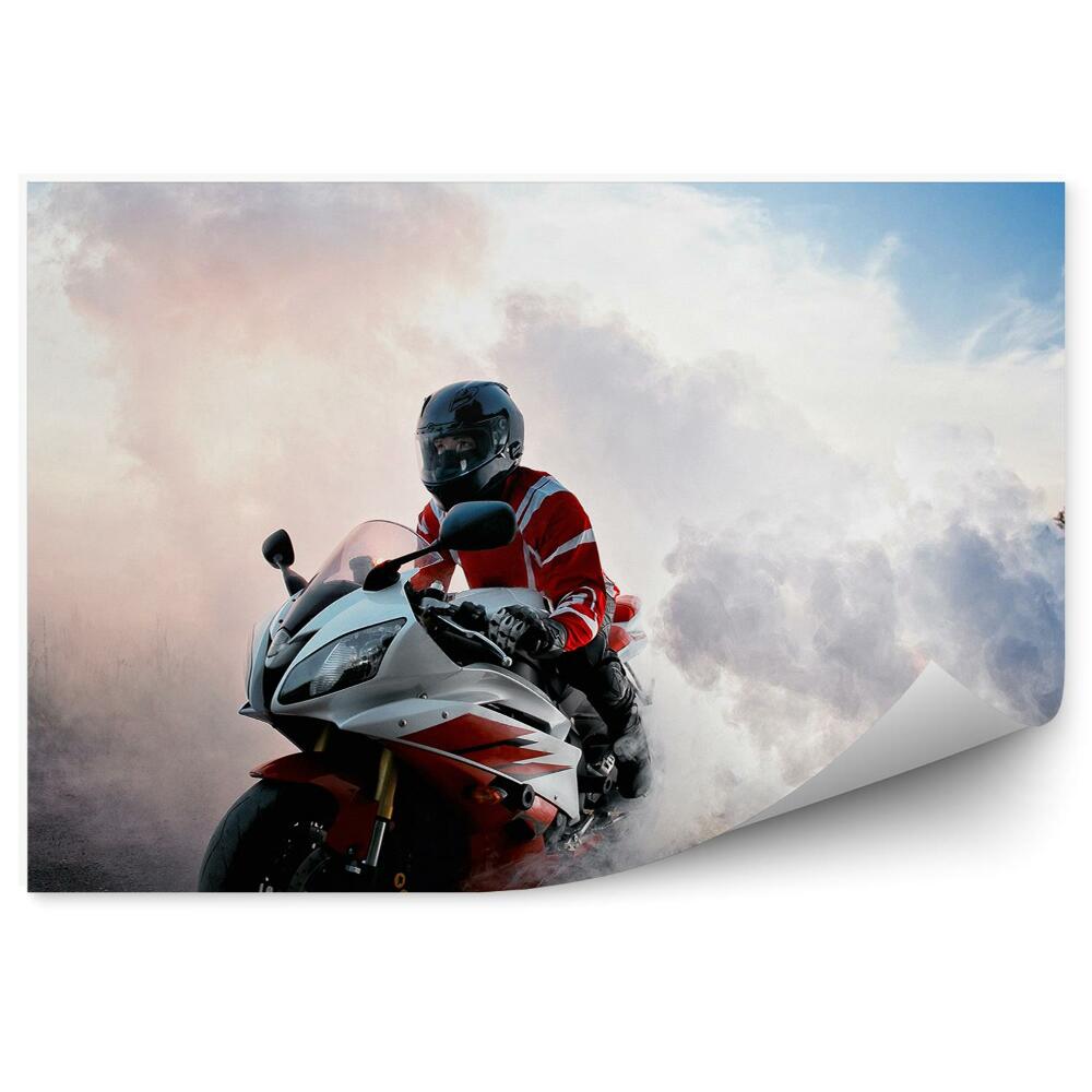 Fototapeta na ścianę Motocykl w ruchu dym