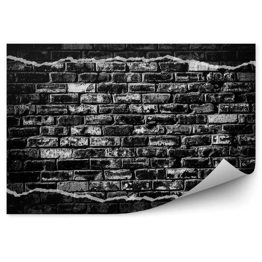 Fototapeta samoprzylepna Czarny mur z widocznym pęknięciem