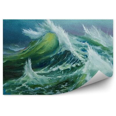 Fototapeta na ścianę Malowane fale morskie wysokie ciemne