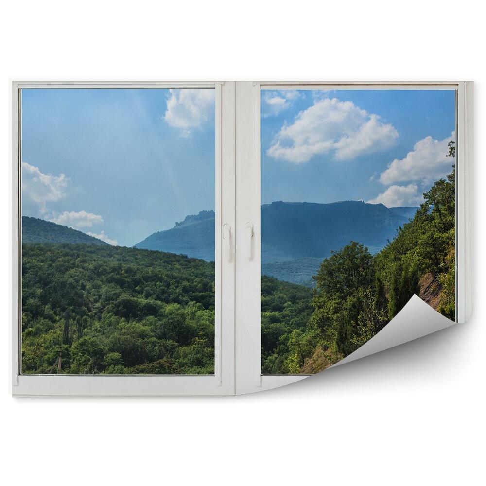 Fototapeta na ścianę Zieleń roślinność drzewa góry widok z okna