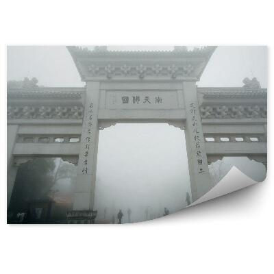 Okleina ścienna Historyczny łuk ngong ping wyspa lantau drzewa ludzie