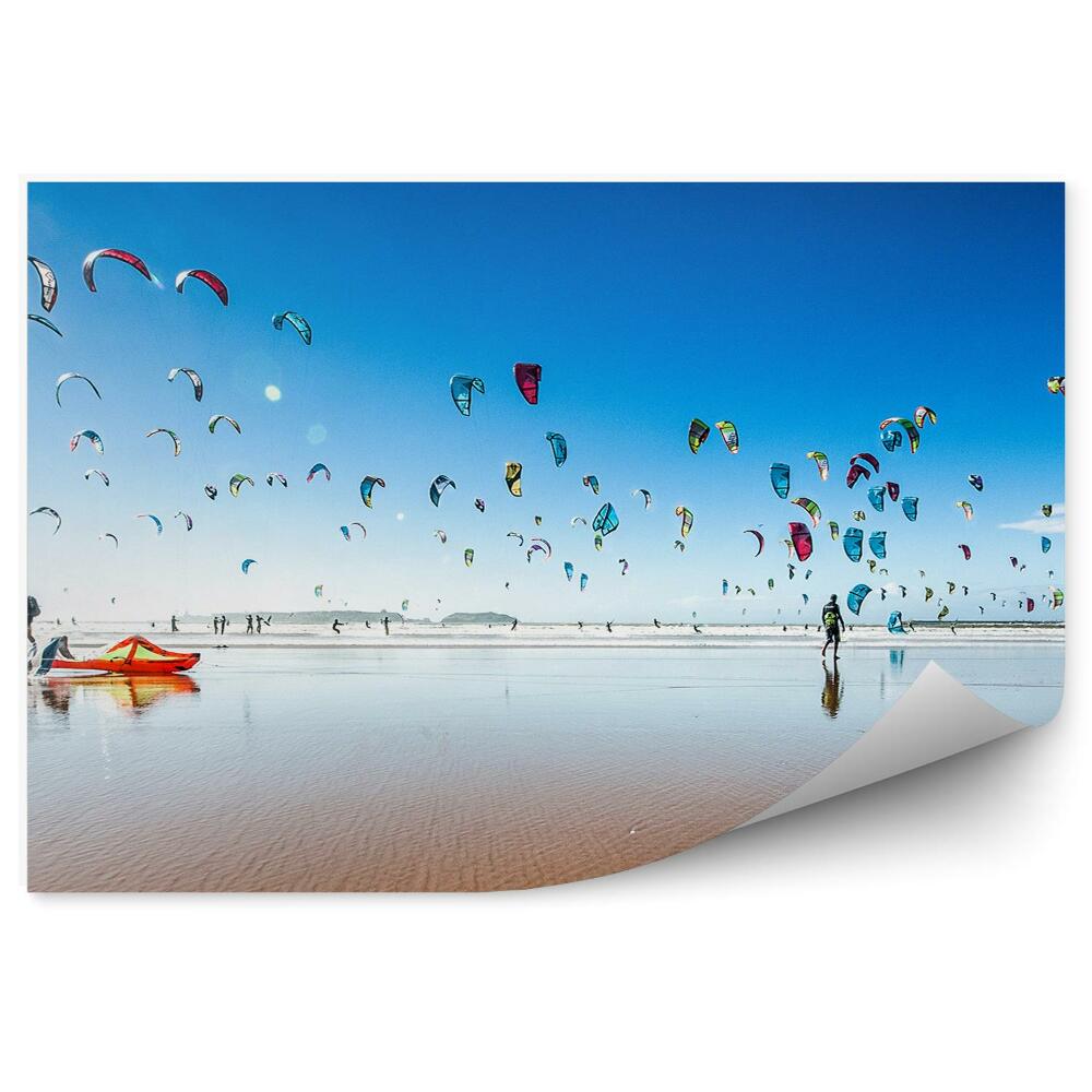 Fototapeta samoprzylepna Kitesurfing sport ocean plaża latawce
