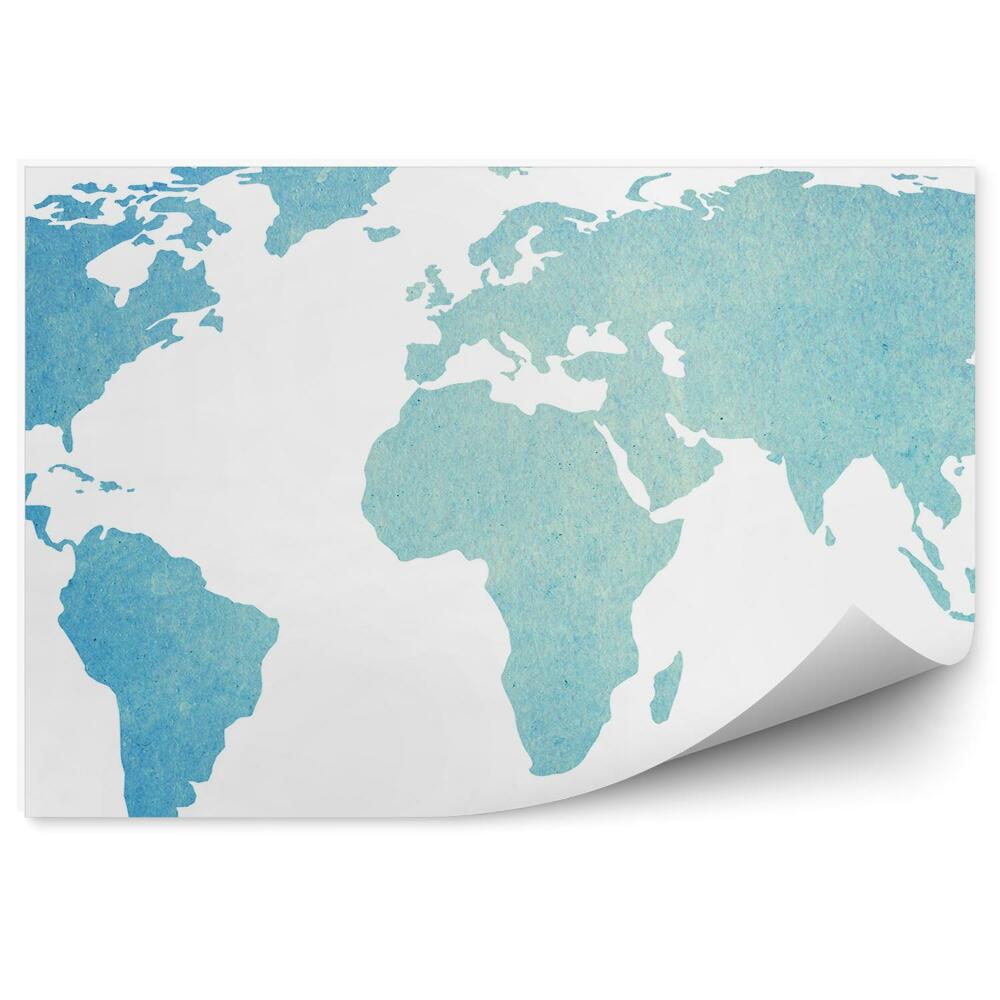 Fototapeta na ścianę Mapa świata akwarela niebieski