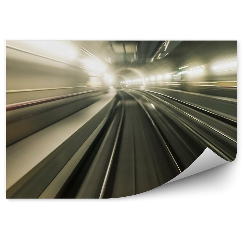 Okleina na ścianę Tunel podziemny pociąg metro prędkość