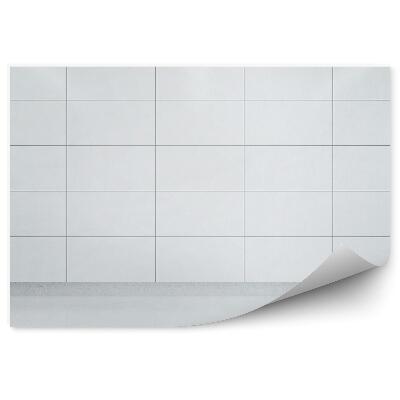 Okleina ścienna Białe kafelki ściana wzór paski kratka