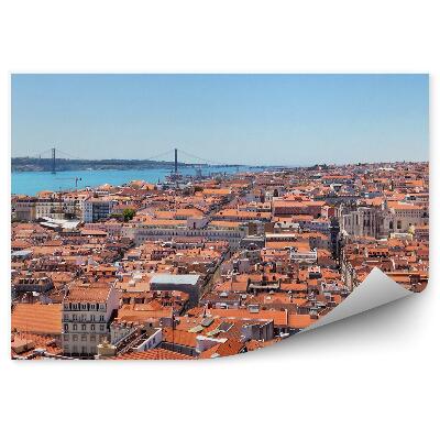 Fototapeta na ścianę Lizbona budynki czerwone dachy rzeka most