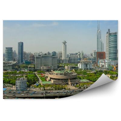 Okleina ścienna Szanghaj chiny miasto natura auta ruch