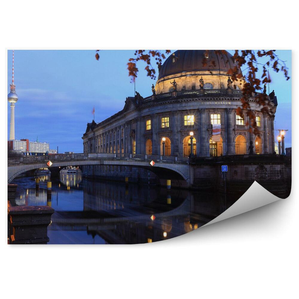Fototapeta wieża telewizyjna budynki widok droga samochody Berlin niebo chmury Niemcy
