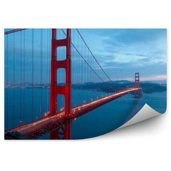 Fototapeta samoprzylepna Golden gate most zmierzch chmury wyspy