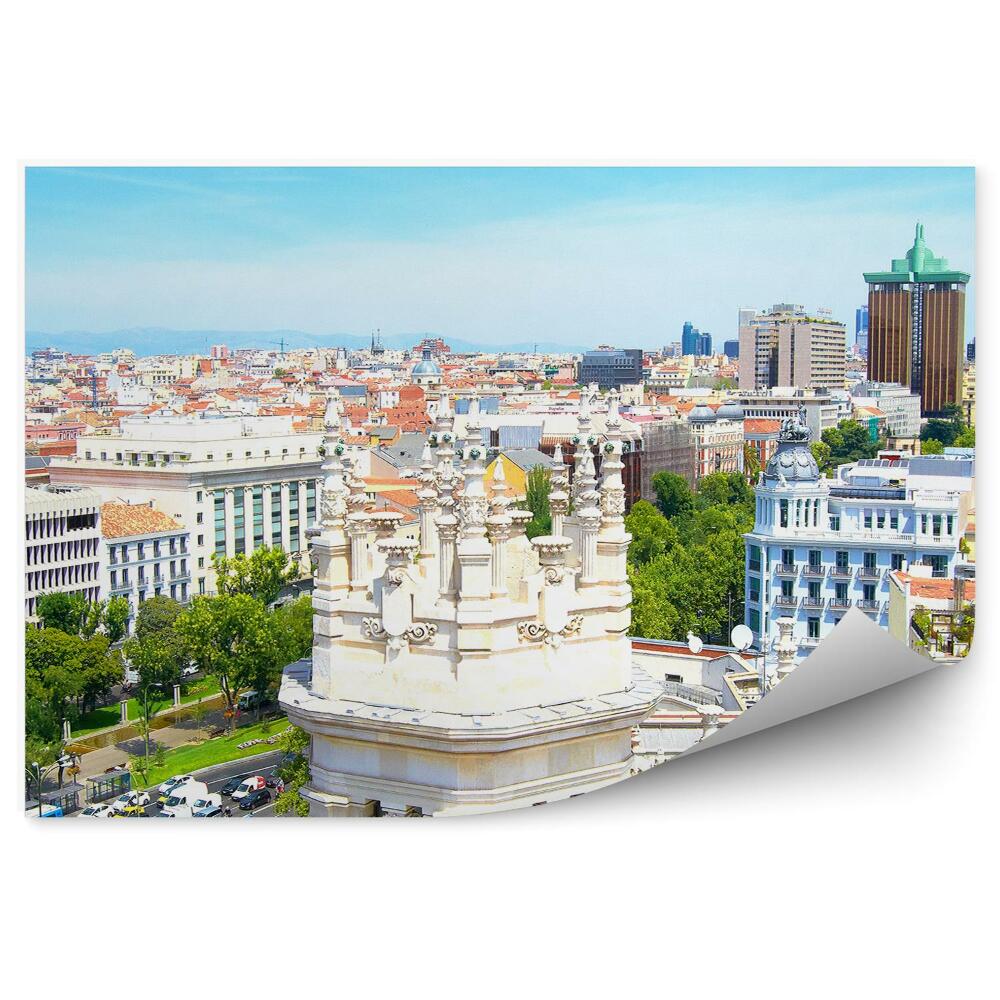 Fototapeta Panorama miasta budynki widok madryt hiszpania
