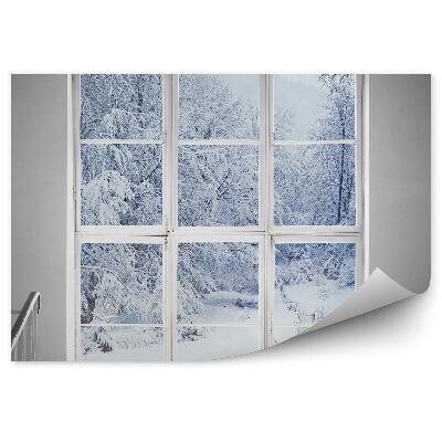 Fototapeta na ścianę Okno z widokiem na ośnieżony las