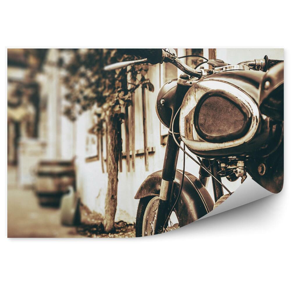Fototapeta na ścianę Vintage motocykl zaparkowany w uliczce