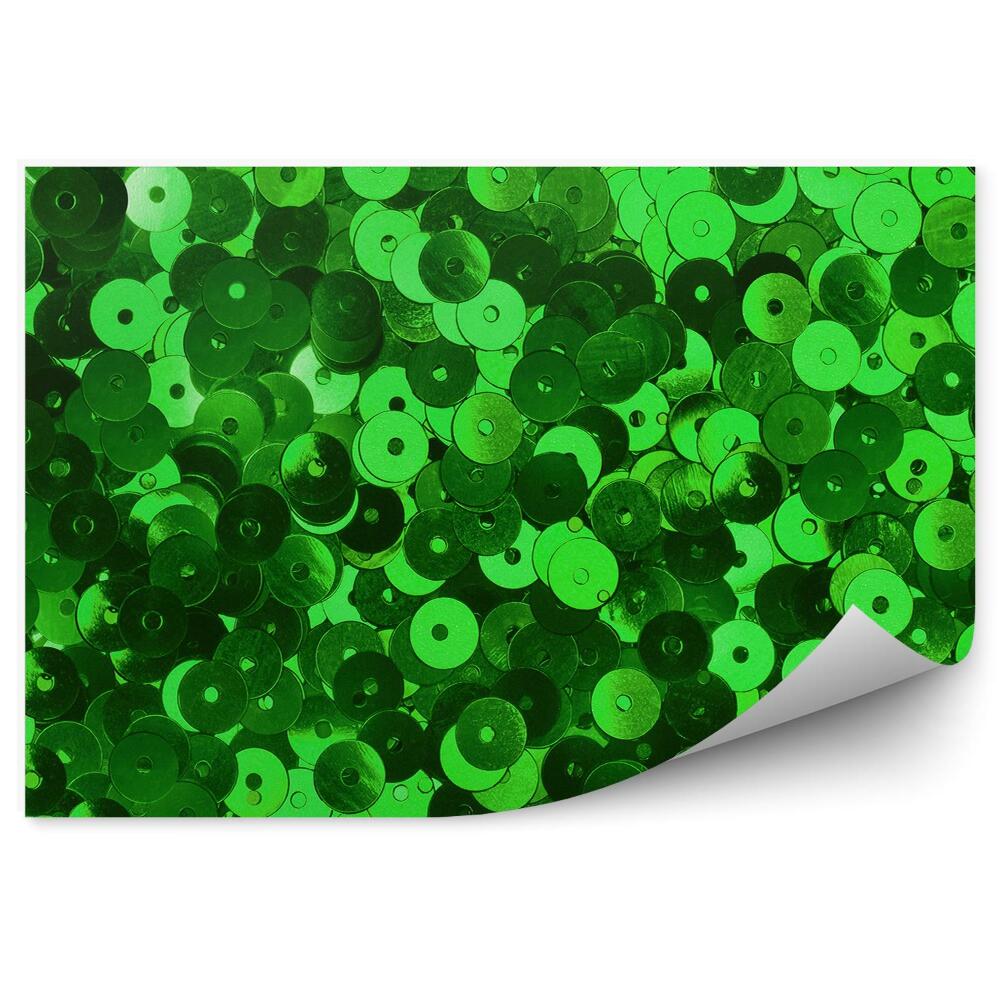 Okleina ścienna Zielone błyszczące cekiny rozsypane wzór