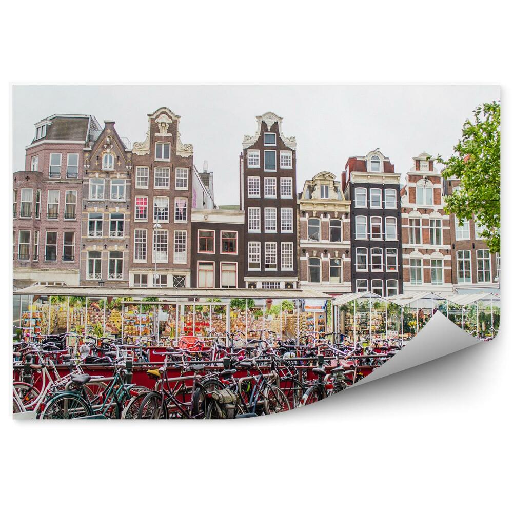 Okleina na ścianę Parking rowerowy amsterdam miasto