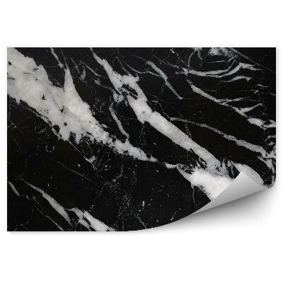 Okleina ścienna Zbliżenie biało - czarny marmur