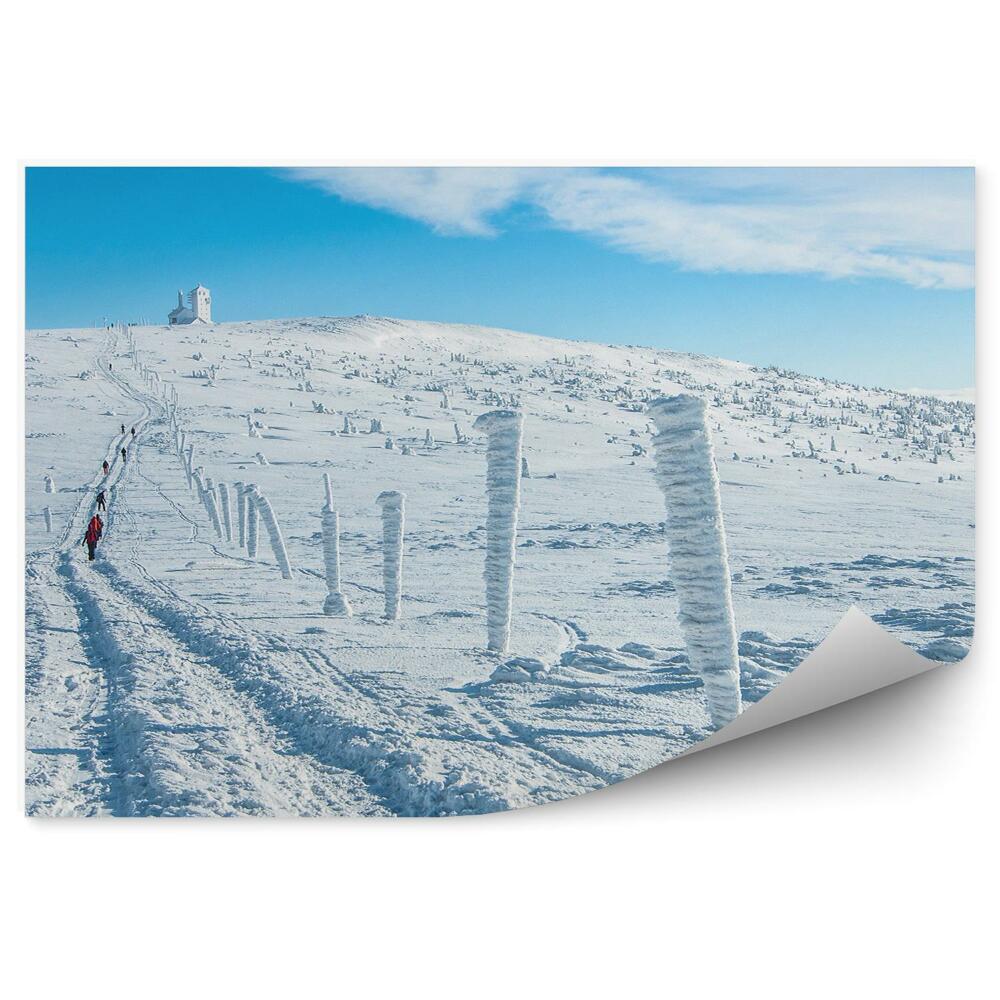Fototapeta Szlak górski zimą karkonosze wspinaczka śnieg