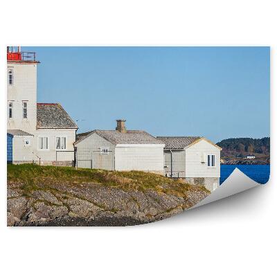 Fotopeta Latarnia morska morze norwegia błękitne niebo