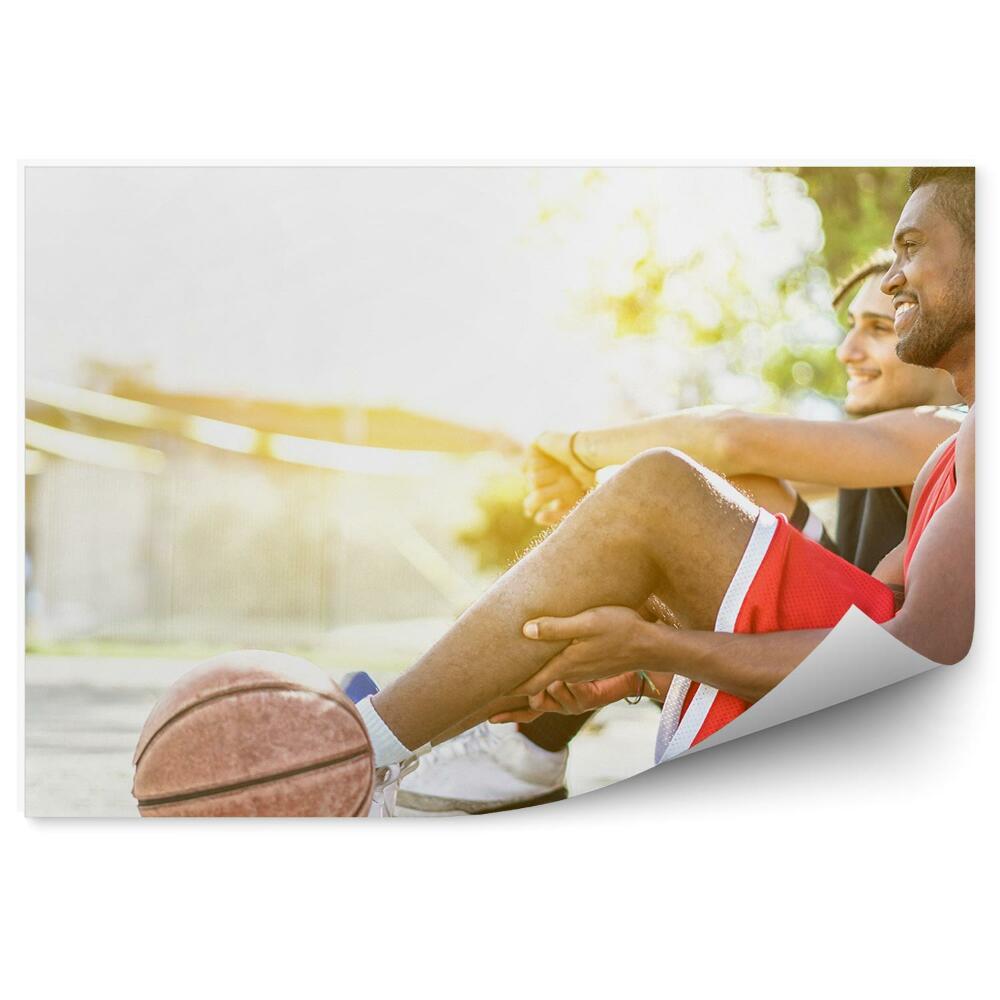Fototapeta samoprzylepna Koszykarze piłka boisko drzewo radość