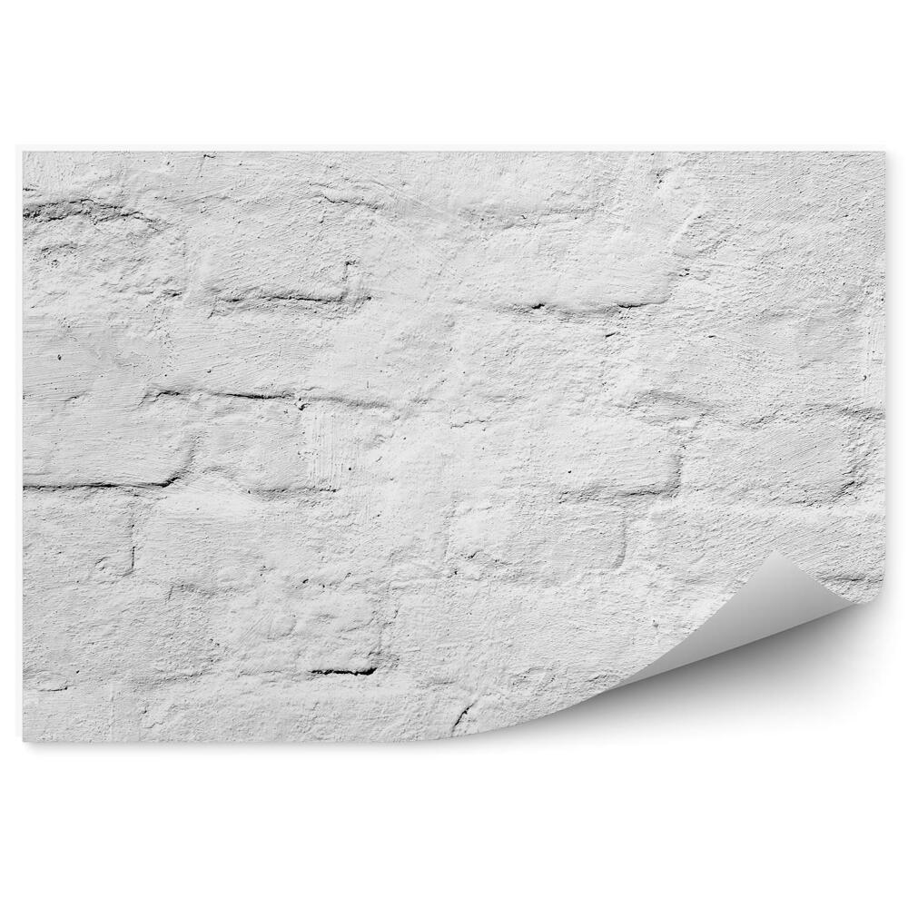Fototapeta samoprzylepna Postarzały biały mur ceglany
