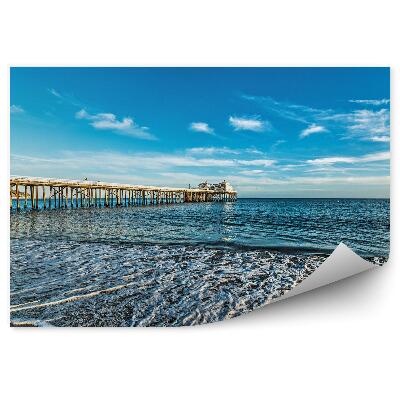 Okleina na ścianę Molo morze plaża chmury