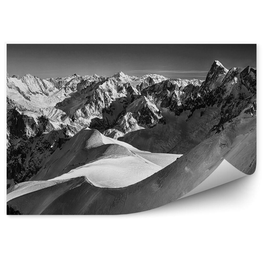 Fototapeta Sepia panoramiczny widok góry mont black zima śnieg