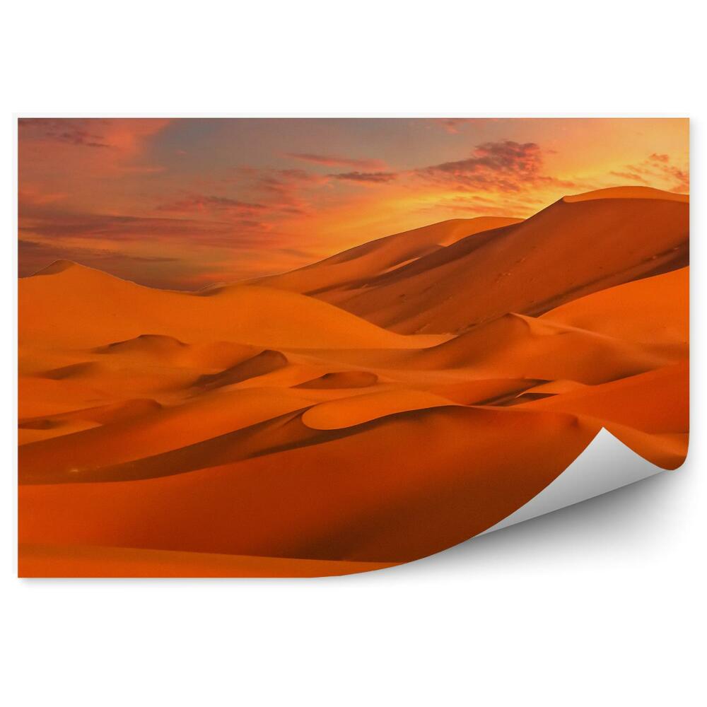 Okleina ścienna Czerwone wydmy pustynia merzouga zachód słońca