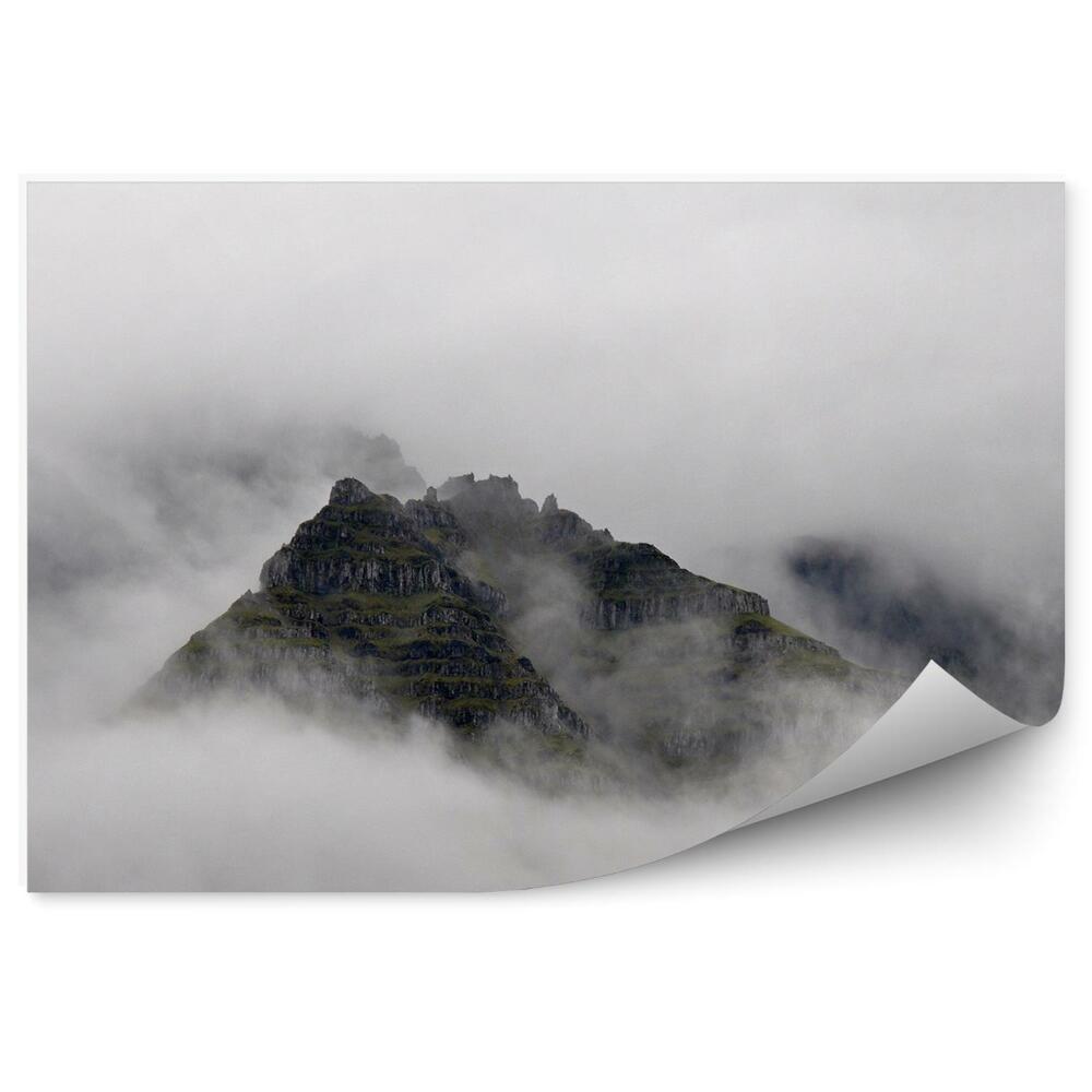 Okleina ścienna Góry pokryte mgłą islandia