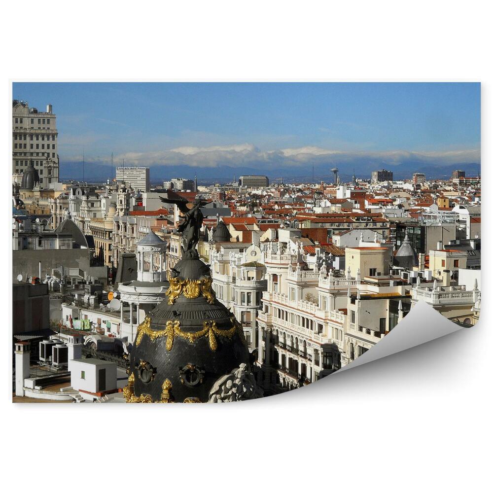 Fototapeta Panorama miasta madryt chmury architektura
